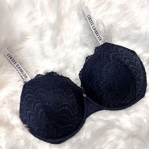 Victoria’s Secret t-shirt push-up full coverage size 38 DDD blue lace NWOT